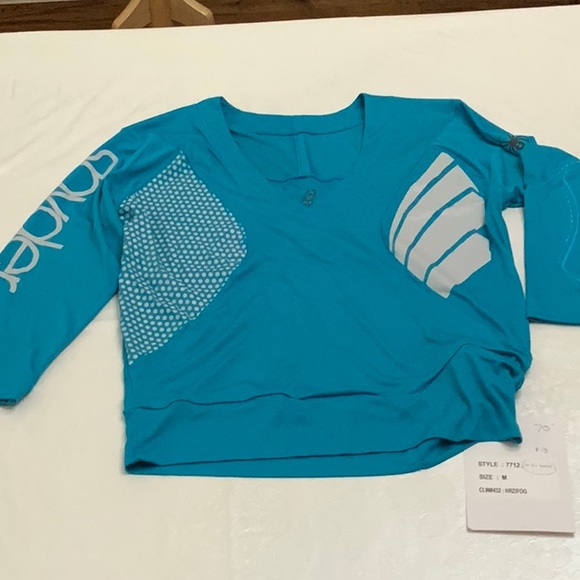 Spyder CYCLING 3/4 SLV TOP - Turq/Grey - Picture 6 of 15
